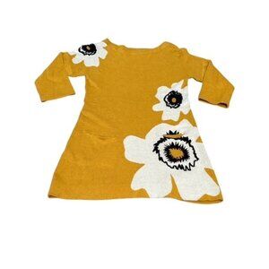 Anthropologie Field Flower Poppy Pocket Sweater Dress Tunic Medium Retro Boho